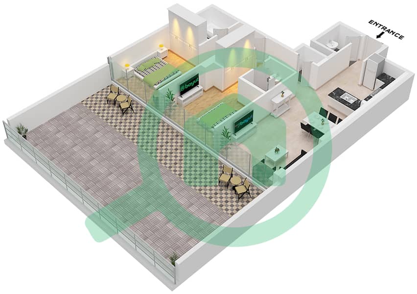 Park Views Residences A - 2 Bedroom Apartment Type/unit 5A-2 / UNIT 5 FLOOR 4 Floor plan Type 5A-2 Unit 5 Floor 4 interactive3D