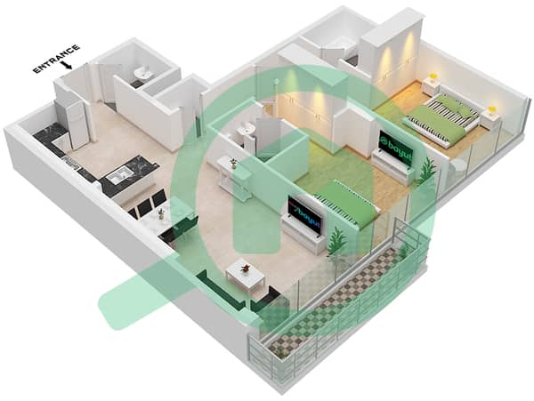 Type 5C-1 Unit 6,8,15 Floor 5-18,21-36 Unit 3,5 Floor 37-42