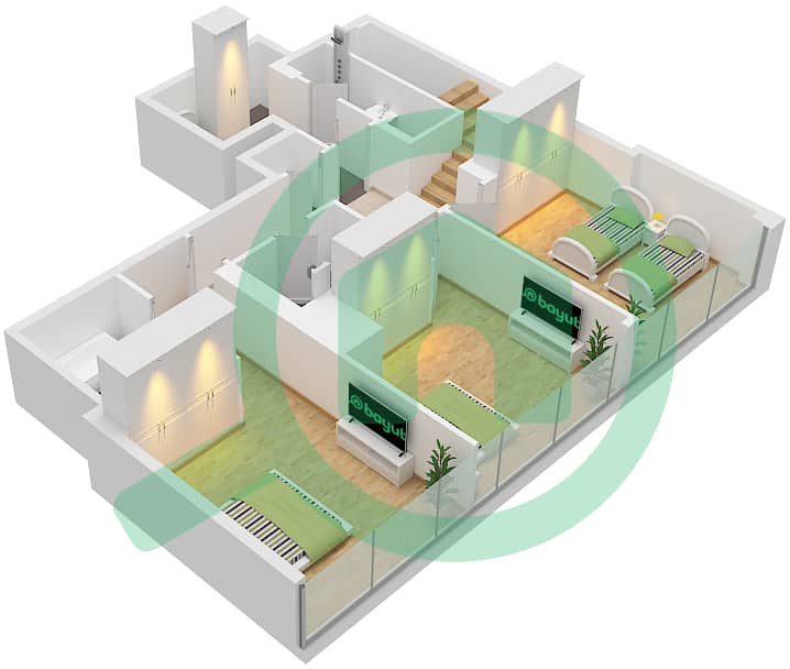 Park Views Residences A - 4 Bedroom Apartment Type/unit 1A D2/UNIT 5 FLOOR 20,21 Floor plan Type 1A D1 Unit 5 Floor 21 interactive3D