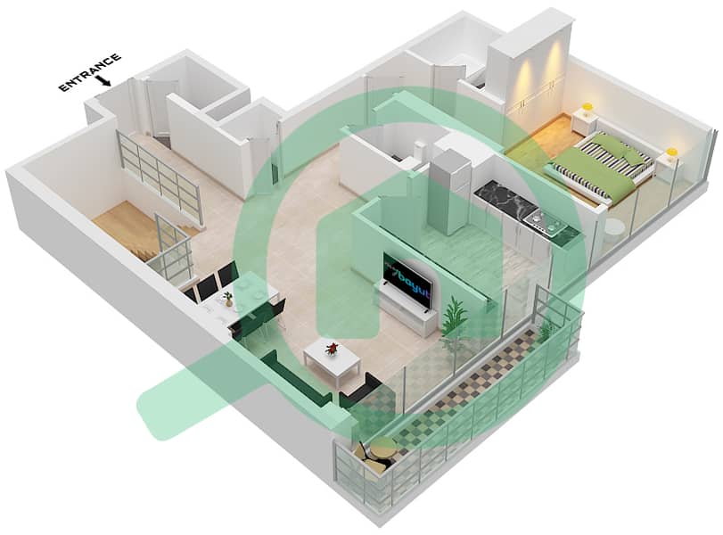Park Views Residences A - 4 Bedroom Apartment Type/unit 1C D1 / UNIT 6,8 FLOOR 20 Floor plan Type 1C D1 Unit 6 Floor 20 interactive3D