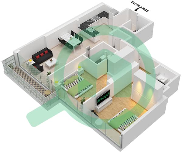 Type 5F Unit 16 Floor 5-18,21-36 
Unit 6 Floor 37-42