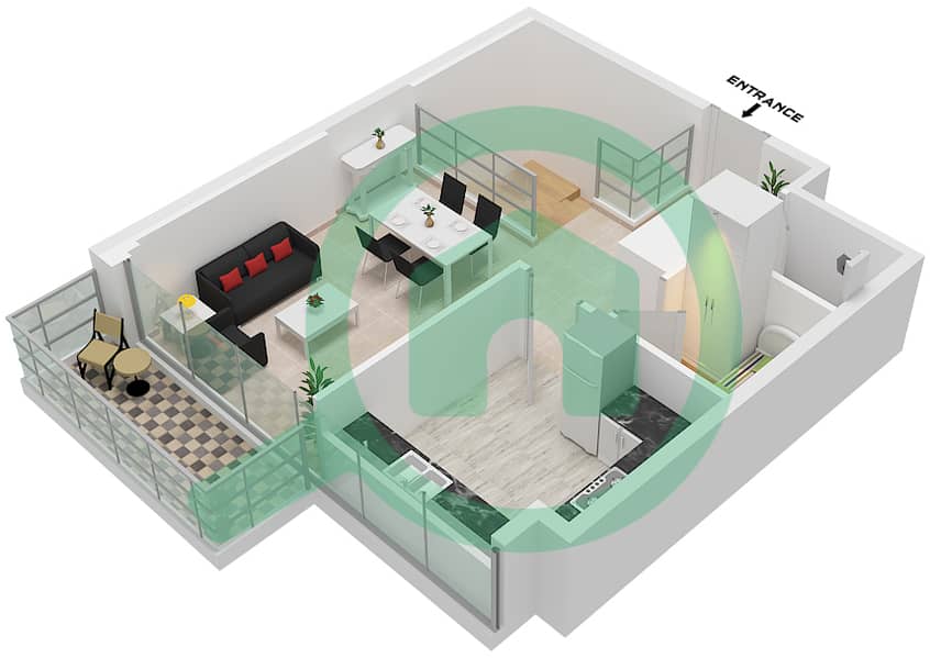 Park Views Residences B - 2 Bedroom Apartment Type/unit D1 / UNIT 3,10 Floor plan Type D1 Unit 3,10 Floor Lower 20 interactive3D