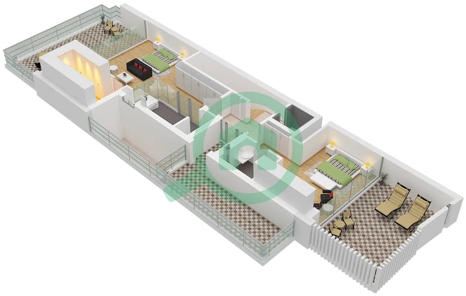 Plagette 32 - 4 Bedroom Villa Type/unit A / UNIT CORNER Floor plan Type A Unit Corner Floor Second interactive3D