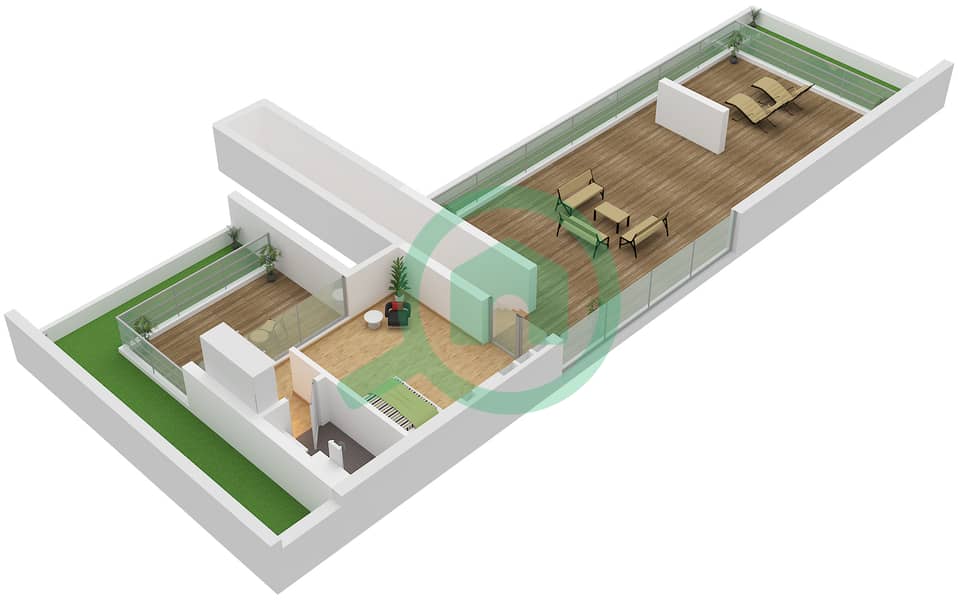 普拉格特 32 - 5 卧室别墅类型／单位A / UNIT CORNER戶型图 Type A Unit Corner Roof interactive3D