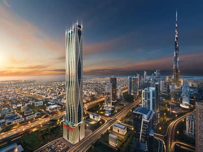 商业湾， 迪拜 3 卧室公寓待售 - Bayz 102 View5_Twilight_Final. jpg