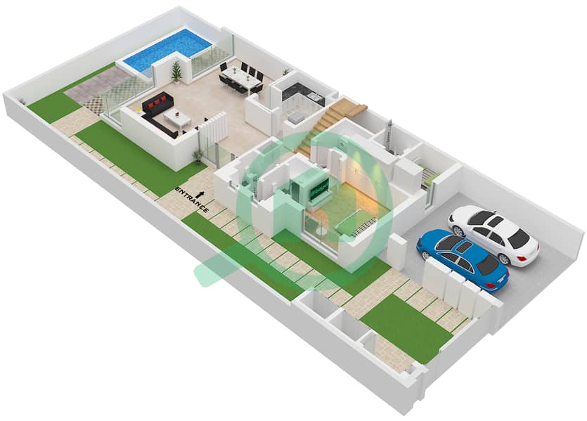 Bay Villas - 4 Bedroom Townhouse Type/unit A-1 / UNIT 4 Floor plan Type A-1 Unit 4 Floor Ground interactive3D