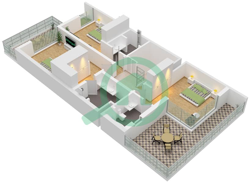 Bay Villas - 4 Bedroom Townhouse Type/unit A-1 / UNIT 4 Floor plan Type A-1 Unit 4 Floor First interactive3D