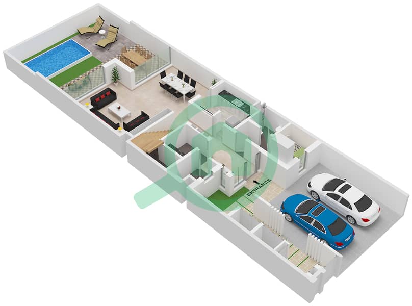 Bay Villas - 3 Bedroom Townhouse Type/unit A-3 / UNIT 4 Floor plan Type A-3 Unit 4 Floor Ground interactive3D