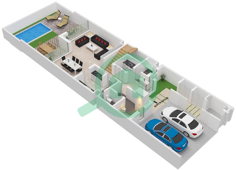 Bay Villas - 3 Bedroom Townhouse Type/unit A-4 / UNIT 6 Floor plan Type A-4 Unit 6 Floor Ground interactive3D
