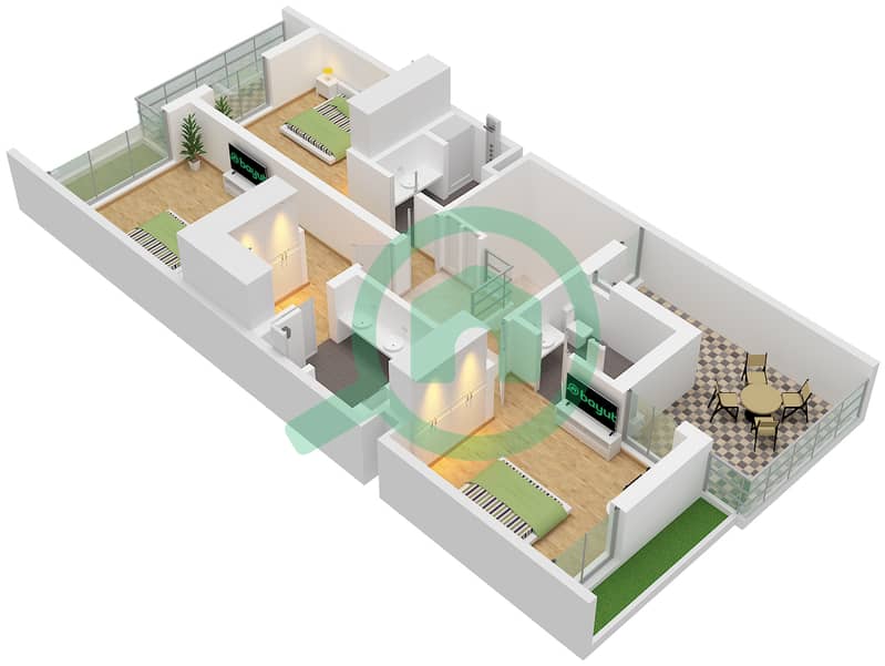Bay Villas - 3 Bedroom Townhouse Type/unit A-4 / UNIT 6 Floor plan Type A-4 Unit 6 Floor First interactive3D