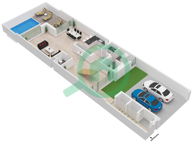 Bay Villas - 3 Bedroom Townhouse Type/unit B-4 / UNIT 6 Floor plan Type B-4 Unit 6 Floor Ground interactive3D