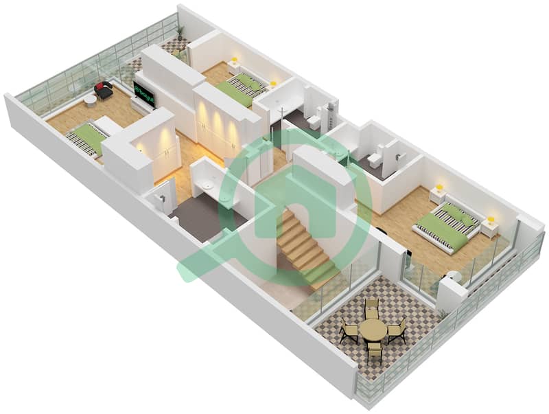 Bay Villas - 3 Bedroom Townhouse Type/unit B-4 / UNIT 6 Floor plan Type B-4 Unit 6 Floor First interactive3D