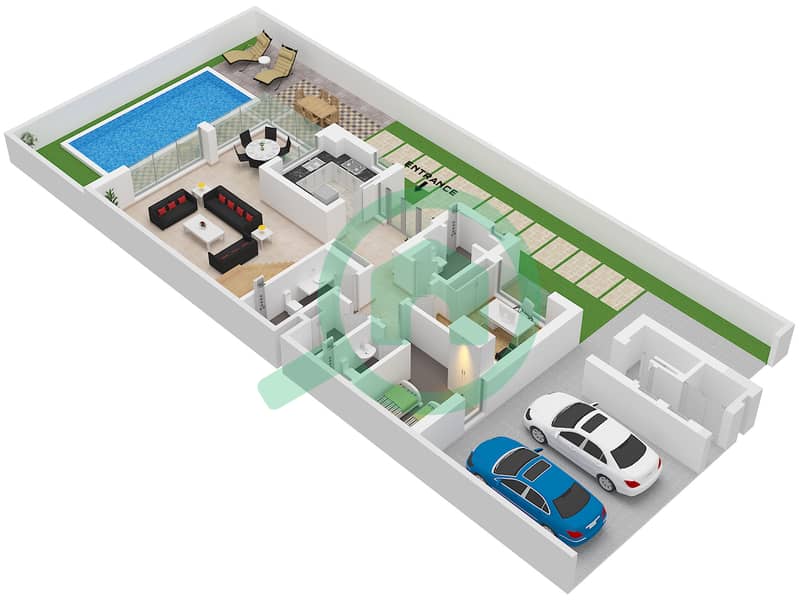 Bay Villas - 3 Bedroom Villa Type/unit B-2 / UNIT 3 Floor plan Type B-2 Unit 3 Floor Ground interactive3D