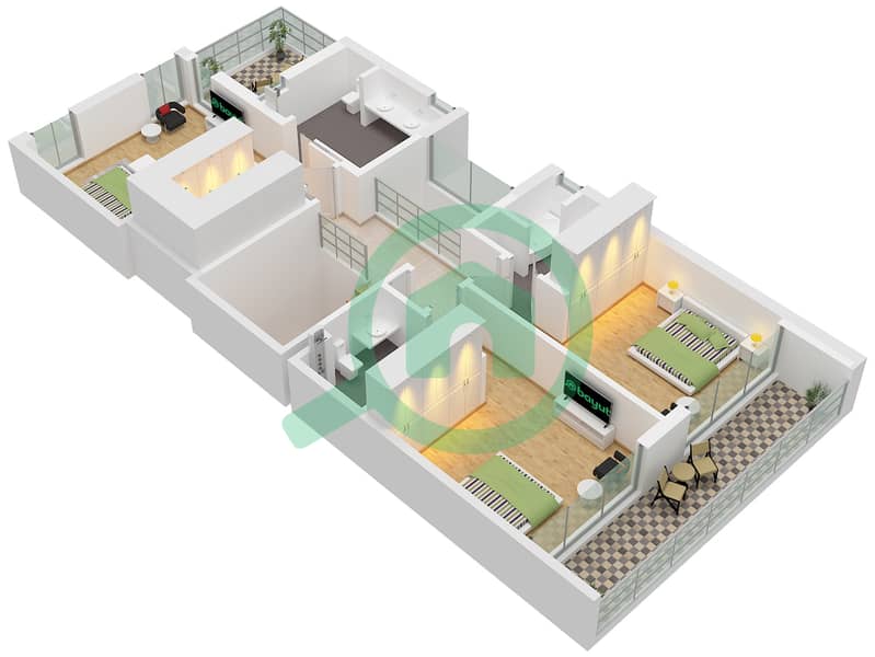 Bay Villas - 3 Bedroom Villa Type/unit B-2 / UNIT 3 Floor plan Type B-2 Unit 3 Floor First interactive3D