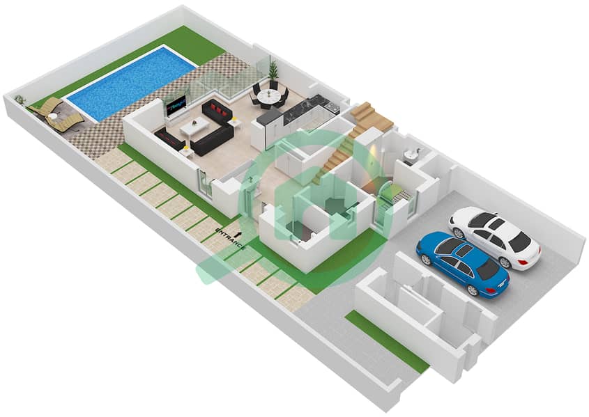 Bay Villas - 4 Bedroom Villa Type/unit C-1 / UNIT 4 Floor plan Type C-1 Unit 4 Floor Ground interactive3D