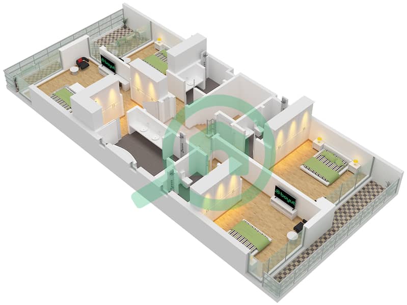 Bay Villas - 4 Bedroom Townhouse Type/unit C-1 / UNIT 4 Floor plan Type C-1 Unit 4 Floor First interactive3D