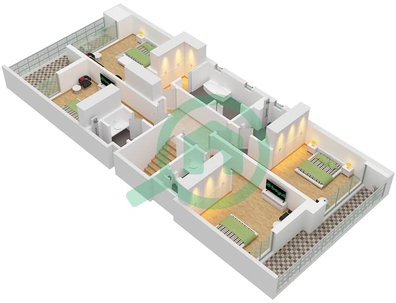 Bay Villas - 4 Bedroom Villa Type/unit C-2 / UNIT 4 Floor plan Type C-2 Unit 4 Floor First interactive3D