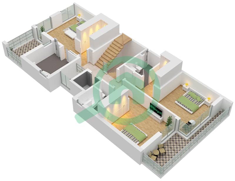 Bay Villas - 4 Bedroom Villa Type/unit D-1 / UNIT 4 Floor plan Type D-1 Unit 4 Floor First interactive3D