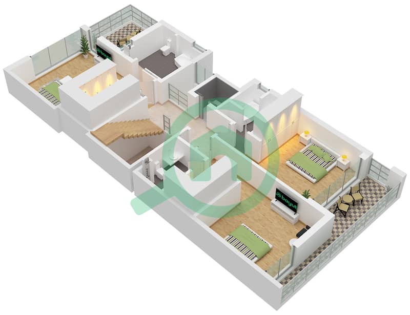 Bay Villas - 4 Bedroom Townhouse Type/unit D-2 / UNIT 4 Floor plan Type D-2 Unit 4 Floor First interactive3D