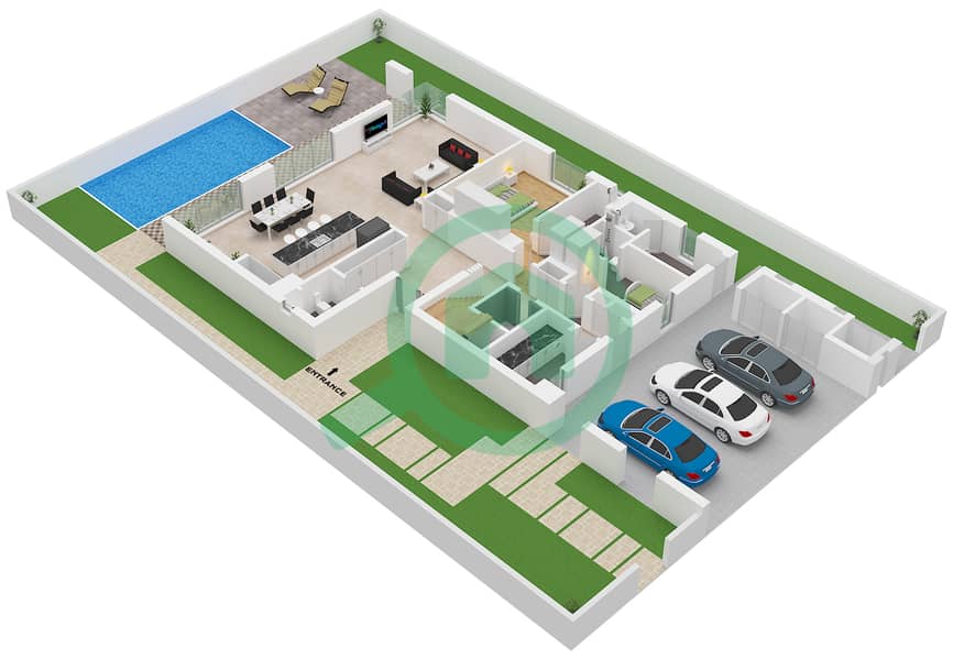 Bay Villas - 4 Bedroom Villa Type/unit B / UNIT 4 Floor plan Type B Unit 4 Floor Ground interactive3D