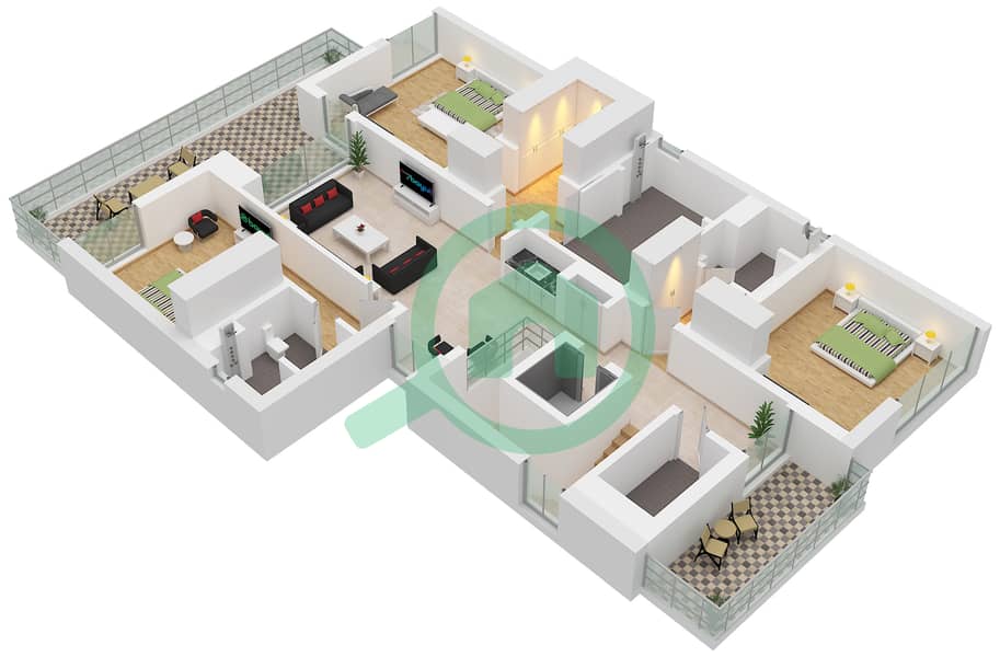Bay Villas - 4 Bedroom Villa Type/unit B / UNIT 4 Floor plan Type B Unit 4 Floor First interactive3D