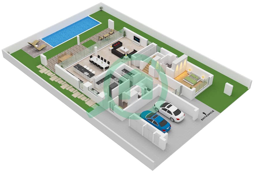 Bay Villas - 4 Bedroom Villa Type/unit C  / UNIT 4 Floor plan Type C Unit 4 Floor Ground interactive3D