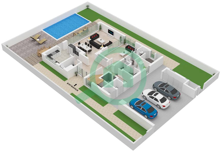 Bay Villas - 4 Bedroom Townhouse Type/unit D / UNIT 4 Floor plan Type D Unit 4 Floor Ground interactive3D