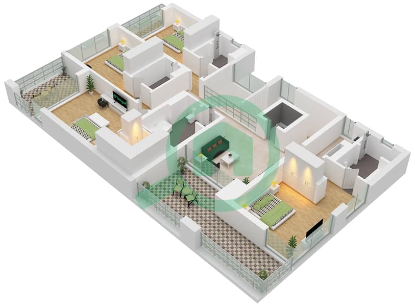 Bay Villas - 4 Bedroom Villa Type/unit D MIRROR / UNIT 4 Floor plan Type D Mirror Unit 4 Floor First interactive3D