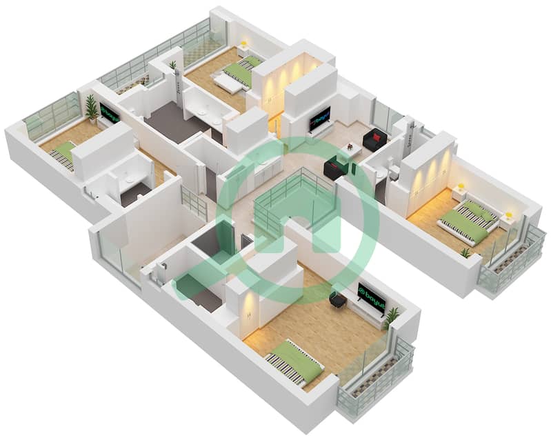 Bay Villas - 4 Bedroom Villa Type/unit E / UNIT 4 Floor plan Type E Unit 4 Floor First interactive3D