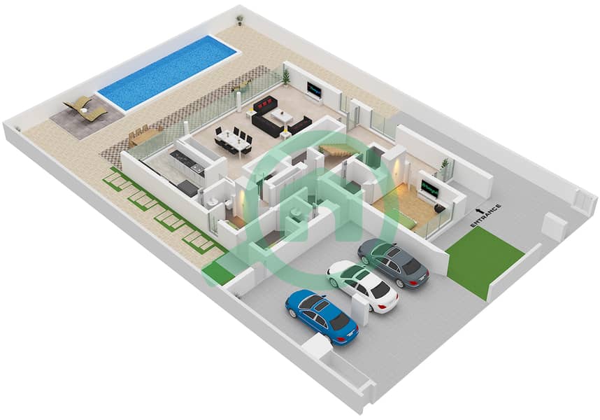 Bay Villas - 5 Bedroom Villa Type/unit F / UNIT 5 Floor plan Type F Unit 5 Floor Ground interactive3D