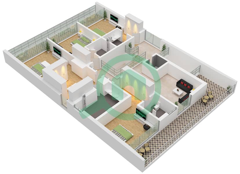 Bay Villas - 5 Bedroom Villa Type/unit F / UNIT 5 Floor plan Type F Unit 5 Floor First interactive3D