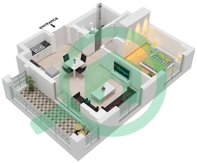 Summer 2 - 1 卧室公寓单位3 FLOOR 2,3,4,5,6戶型图