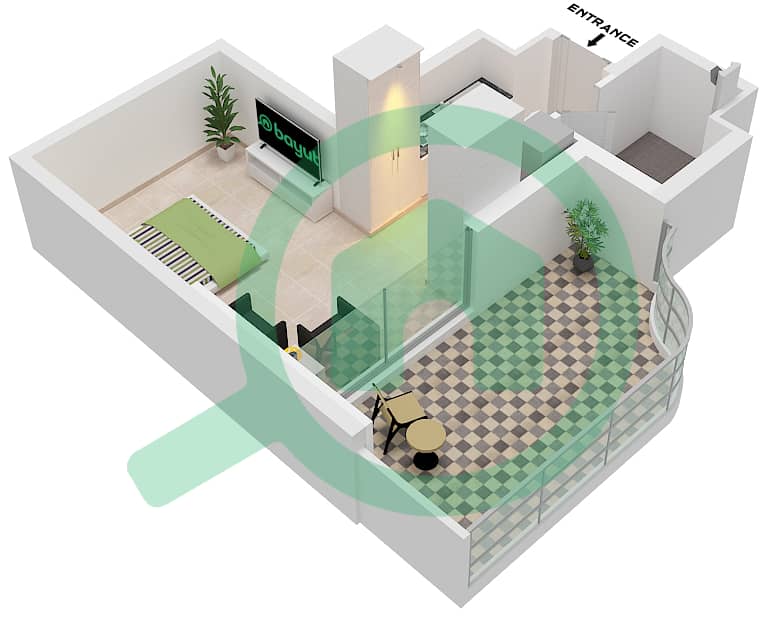 Oceanz 2 - Studio Apartment Type/unit B / UNIT 18-19 FLOOR 3-21 Floor plan Type B Unit 18-19 Floor 3-21,23-28 interactive3D