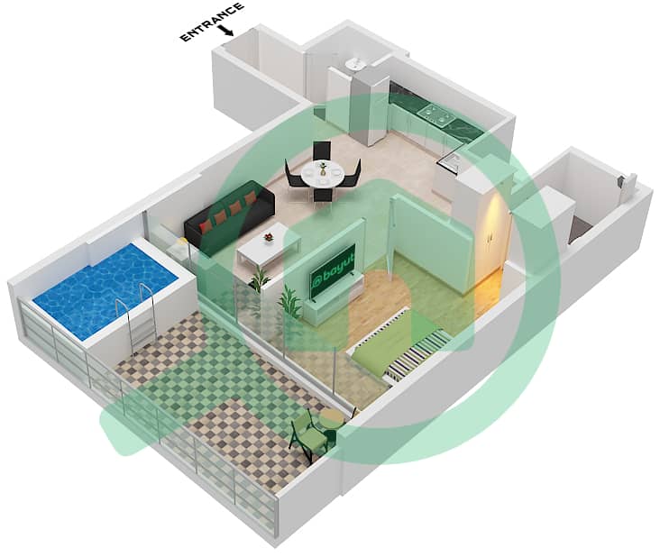 Оушнз 2 - Апартамент 1 Спальня планировка Тип/мера PRESIDENTIALSUITEA/UNIT17 Type Presidential Suite A Unit 17 Floor 23-28 Unit 16 Floor 29-40 interactive3D