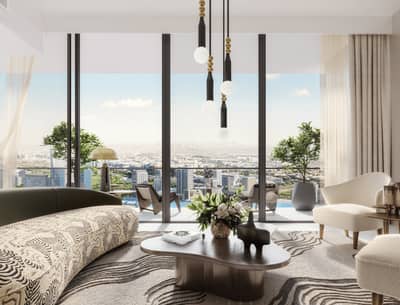 2 Cпальни Апартаменты Продажа в Дубай Крик Харбор, Дубай - Creek-Waters-Living-Room-3-1. png