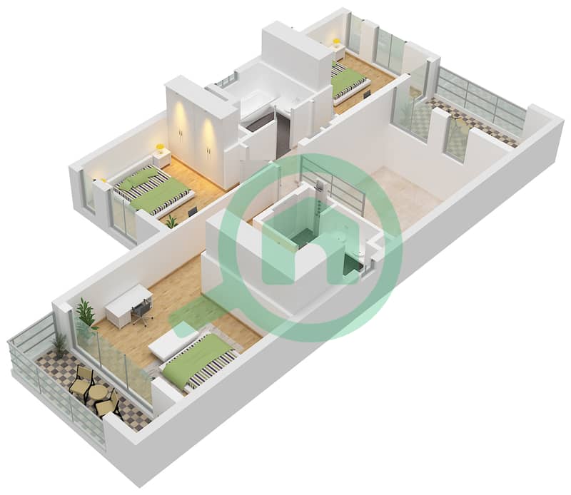 Fairway Villas - 3 Bedroom Villa Unit 1-11,39-49 Floor plan Unit 1-11,39-49 First Floor interactive3D