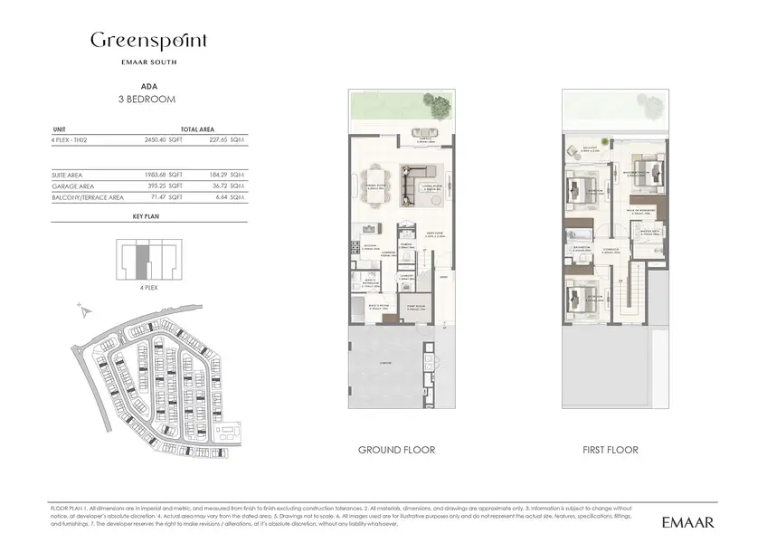 3 BR floor plan