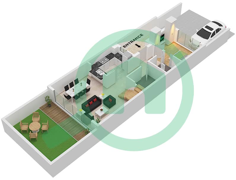 Mykonos - 4 Bedroom Townhouse Type LTH-4J-M Floor plan Type LTH-4J-M Floor Ground interactive3D