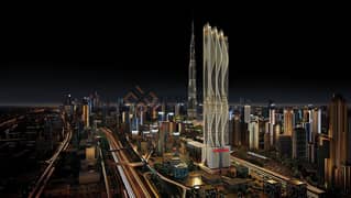 شقة استوديو | طابق علوي | إطلالة على برج خليفة وإطلالة على البحر