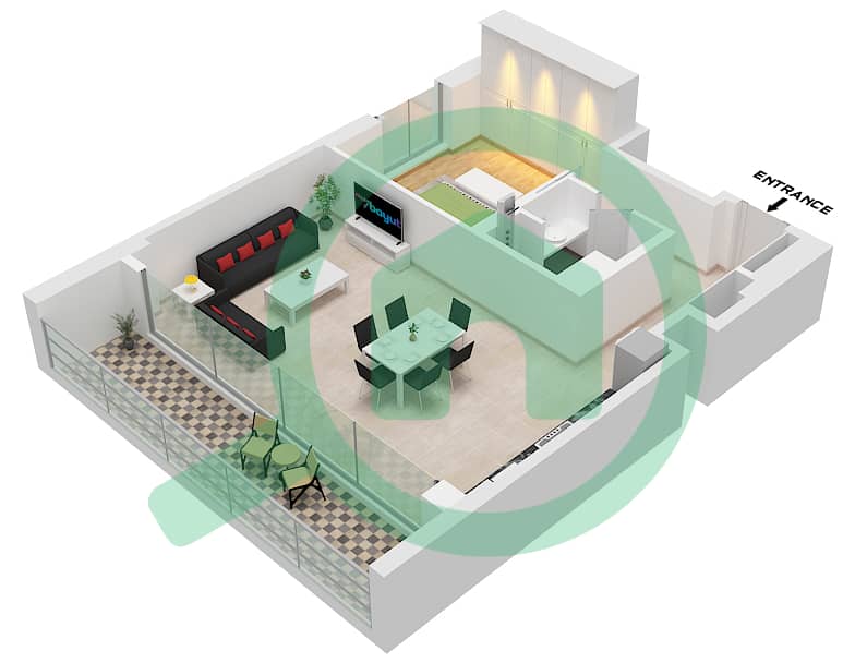 Cape Hayat Tower 1 - 1 Bedroom Apartment Type/unit 1 CORNER/UNIT 3 FLOOR 1-8 Floor plan "Type 1 Corner 
Unit 3 Floor 4-8 
Unit 4 Floor 1-3 
Unit 10 Floor 4-8 
Unit 11 Floor 1-3" interactive3D