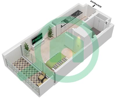 المخططات الطابقية لتصميم النموذج / الوحدة A / UNIT 7 FLOOR 18-36 شقة استوديو - ون ريفر بوينت