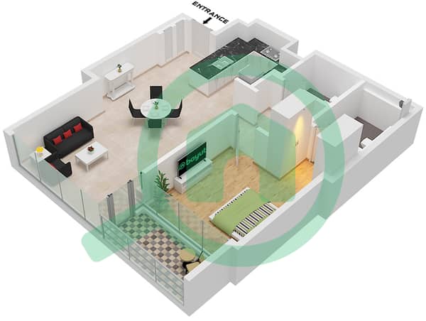 Type A Unit 1 Floor 3-7 
Unit 3 Floor 8-16,18-36