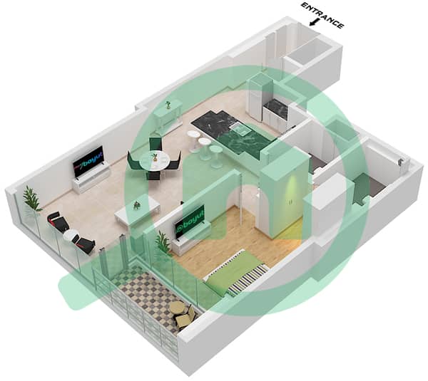 Type D Unit 6 Floor 3-7 
Unit 8 Floor 8-16