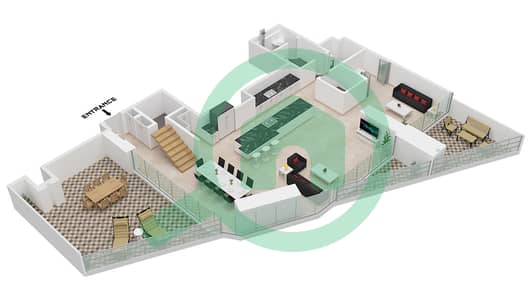 المخططات الطابقية لتصميم النموذج / الوحدة A / UNIT 5 FLOOR 1 شقة 3 غرف نوم - ون ريفر بوينت