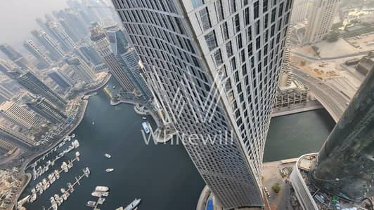 1 Bedroom Apartment for Rent in Dubai Marina, Dubai - High Floor | Fully Furnished | Canal and Sea View