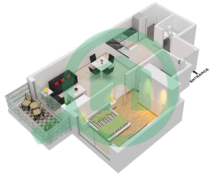 Maison Elysee 2 - 1 Bedroom Apartment Type 3 Floor plan Type 3 interactive3D