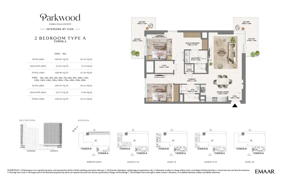 2 BR floor plan