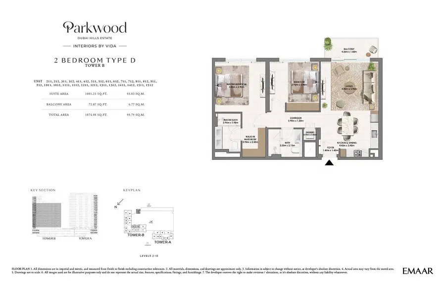 2 BR floor plan