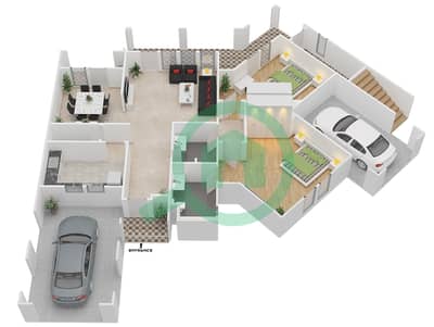 Al Waha - 4 Bed Apartments Type C Floor plan