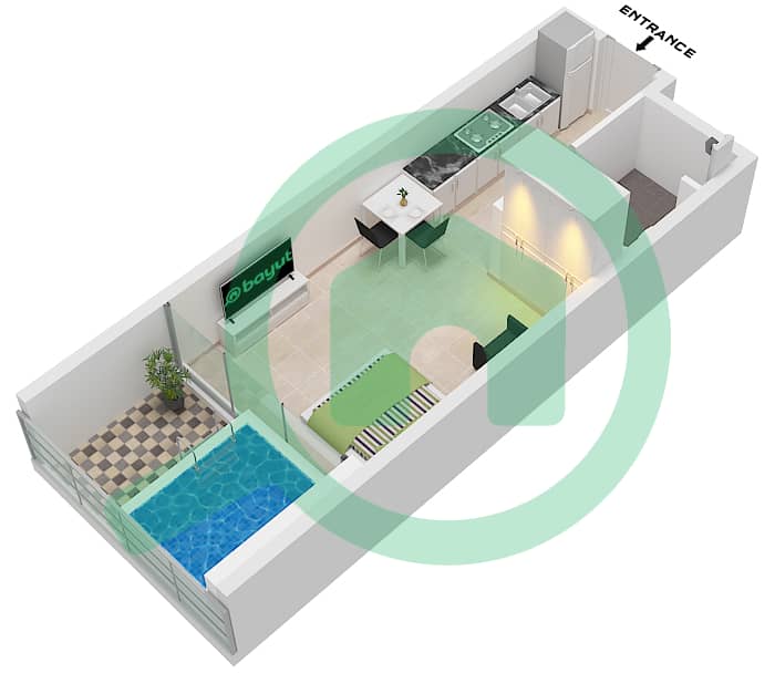 Samana Manhattan 2 - Studio Apartment Unit 3,4,9,10 FLOOR 1-7-15 Floor plan Unit 3,9 Floor 1,7-15 Unit 4,10 Floor 2-6 interactive3D